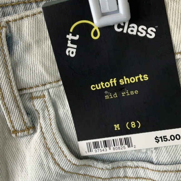 Art Class Shorts Girls Size M(8)  Blue Light Wash Denim Cut-Off Shorts - Picture 4 of 7